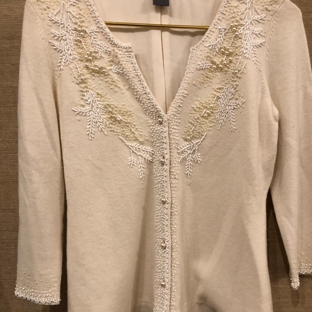 Beaded trim cardigan